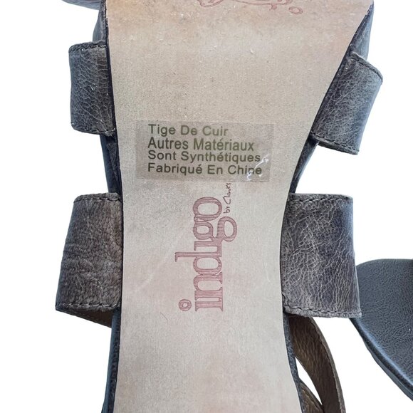 Indigo by Clarks Womens Distressed Leather Strappy Sandal Size 9M - Picture 9 of 9